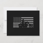 American Flag Biker Motorcycle Short Sleeve Save The Date (Achterkant)