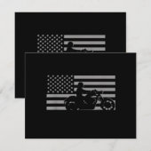 American Flag Biker Motorcycle Short Sleeve Save The Date (Voorkant / Achterkant)