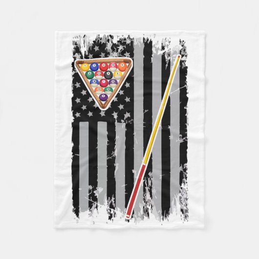 American Flag Biljart Pool Player Fleece Deken (Voorkant)