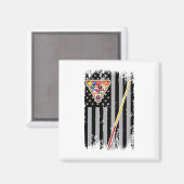 American Flag Biljart  Pool Player  Magneet (Voorkant / Achterkant)