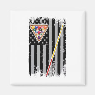 American Flag Biljart Pool Player Magneet
