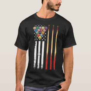 American Flag Biljart Pool Speler Biljart Lover T-shirt