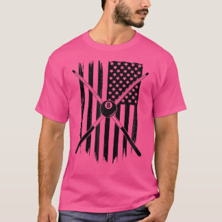 American Flag Biljart Pool Speler Kleding Billia T-shirt