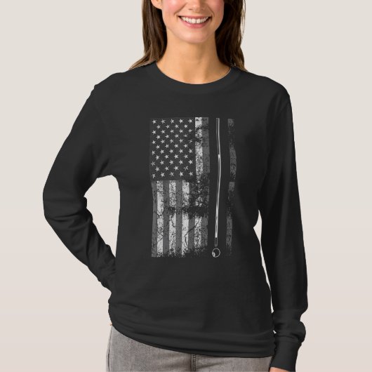 American Flag Billiard Stick Table Game Verenigde T-shirt (Voorkant)