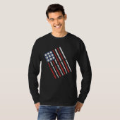 American Flag Billiards Shooting Pool  Pool Team T-shirt (Voorkant volledig)