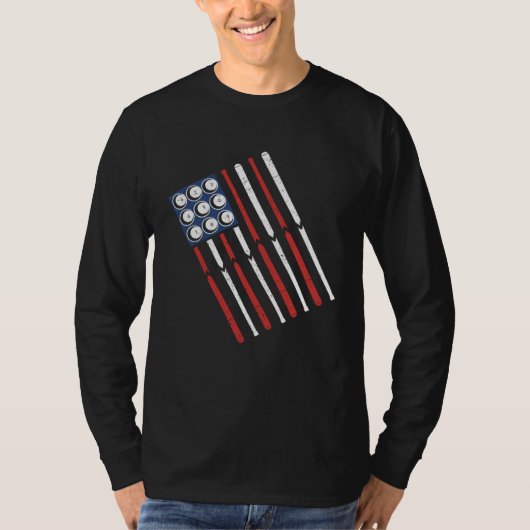 American Flag Billiards Shooting Pool  Pool Team T-shirt (Voorkant)