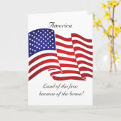 American Flag Blank Wenskaart Kaart (Gele Bloem)