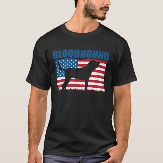American Flag Bloodhound T-shirt (Voorkant)