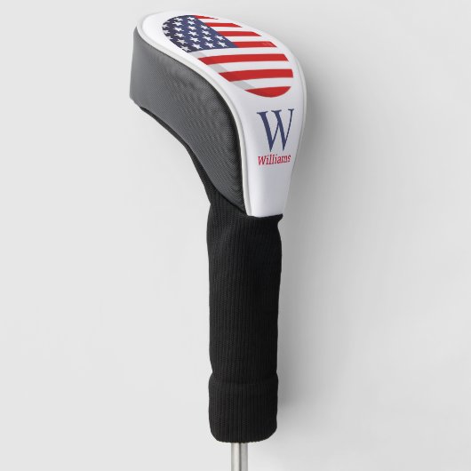 AMERICAN FLAG Blue Monogram Golf Head Hoesje Golfheadcover (Schuin)