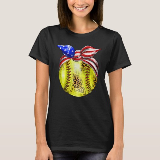 American Flag Bnadana Baseball Red White Blue 4th  T-shirt (Voorkant)