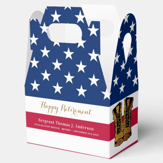 American Flag Boots Retirement Party Bedankdoosjes (Geopend)