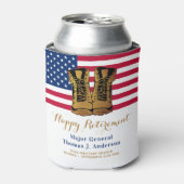 American Flag Boots Retirement Party Blikjeskoeler (Blikje Voorkant)