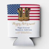 American Flag Boots Retirement Party Blikjeskoeler (Achterkant)