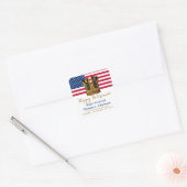American Flag Boots Retirement Party Vierkante Sticker (Envelop)