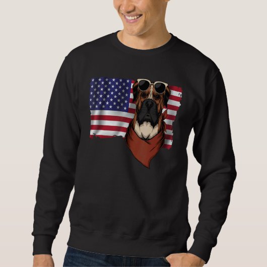 American Flag Boxer Dog   Dad Mom Flag 4th Of July Trui (Voorkant)