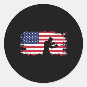 American Flag Boxing Apparel - Boksen Vrouwen Ronde Sticker