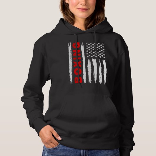 American Flag Boxing USA Men Women US Flag Hoodie (Voorkant)