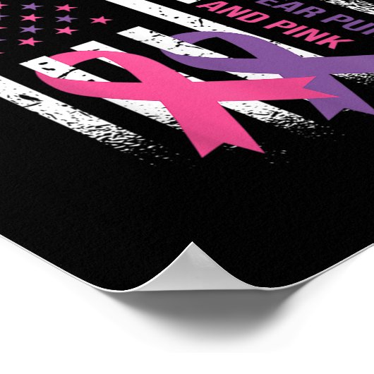 American Flag Breast Cancer and Domestic Violence Poster (Hoek)