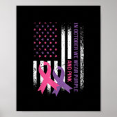 American Flag Breast Cancer and Domestic Violence Poster (Voorkant)