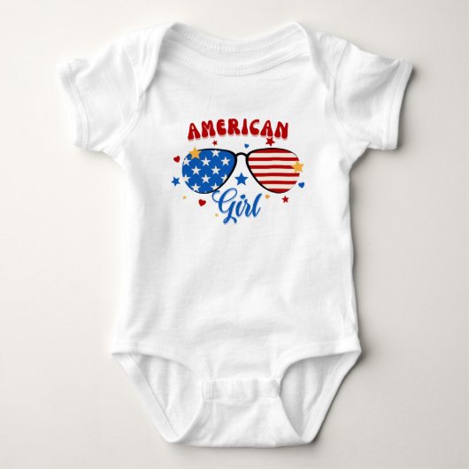 American Flag Bril voor Independence 4th van juli Romper (Voorkant)