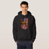 American Flag Brown Great Dane 4th Of July USA Hoodie (Voorkant volledig)