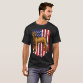 American Flag Brown Great Dane 4th Of July USA T-shirt (Voorkant volledig)