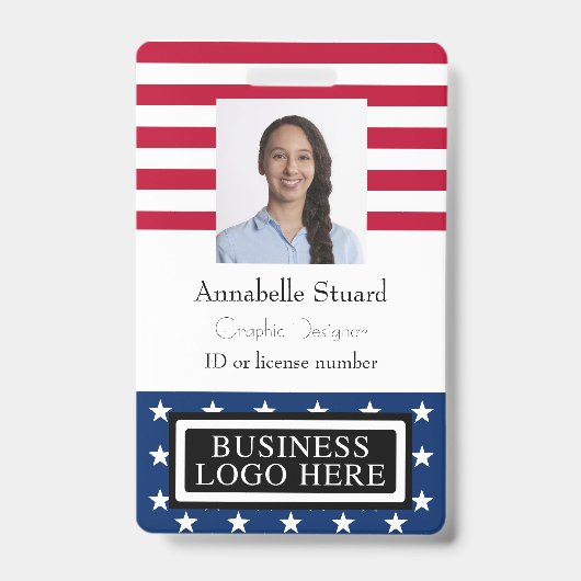 American Flag Business Security Medewerker Badge (Voorzijde)