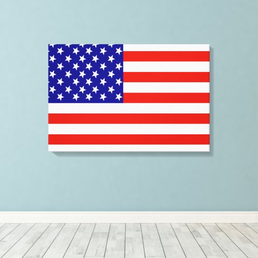 AMERICAN FLAG CANVAS AFDRUK (Insitu (Houten vloer))