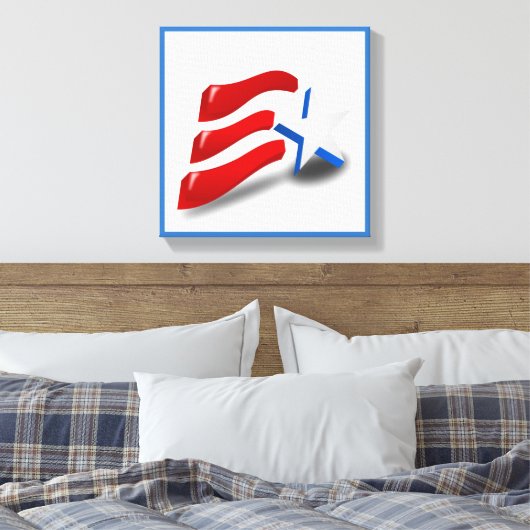 AMERICAN FLAG CANVAS AFDRUK (Insitu (Slaapkamer))