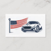 American Flag Car Patriotic Auto Mechanic Service Visitekaartje (Achterkant)