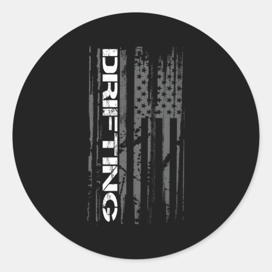 American Flag Car Racing Drifting Ronde Sticker (Voorkant)