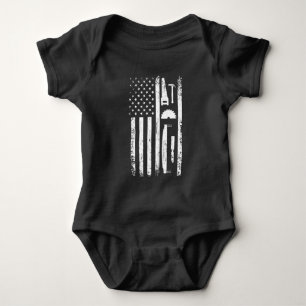 American Flag Carpenter Tools Woodwerker Craftsman Romper