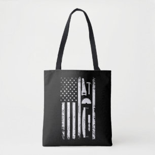 American Flag Carpenter Tools Woodwerker Craftsman Tote Bag