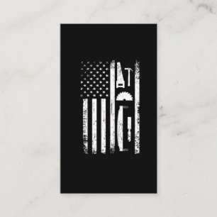 American Flag Carpenter Tools Woodwerker Craftsman Visitekaartje