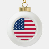 American Flag Ceramic Ball Christmas Ornament USA (Voorkant)