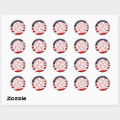 American Flag Circle Foto Lijst Ronde Sticker (Vel)