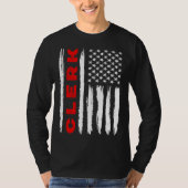 American Flag Clerk US USA Flag T-shirt (Voorkant)