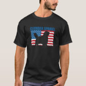 American Flag Clumber Spaniel T-shirt (Voorkant)