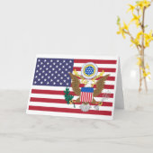 American Flag & Coat of Arms, United States Kaart (Gele Bloem)