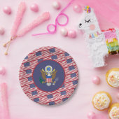 American Flag & Coat of Arms, United States Papieren Bordje (Feest)