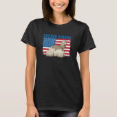 American Flag Cocker Spaniel T-shirt (Voorkant)