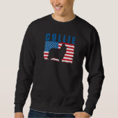 American Flag Collie Premium Trui (Voorkant)