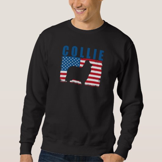 American Flag Collie Premium Trui (Voorkant)