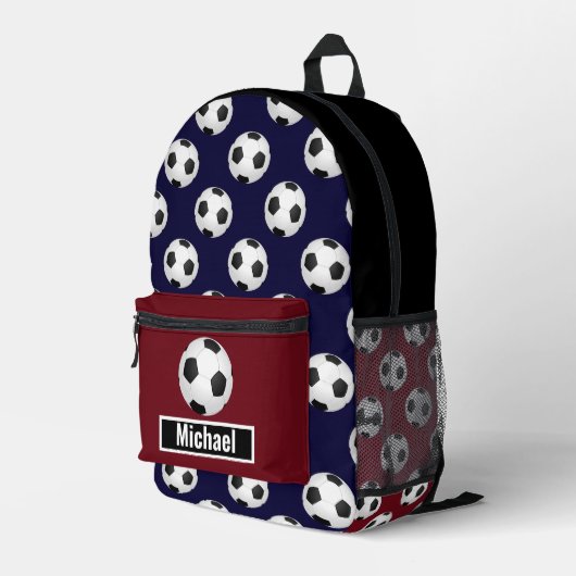 American Flag Colors Soccer Boys Backpack Bedrukte Rugzak (Achterkant Hoek Rechts)