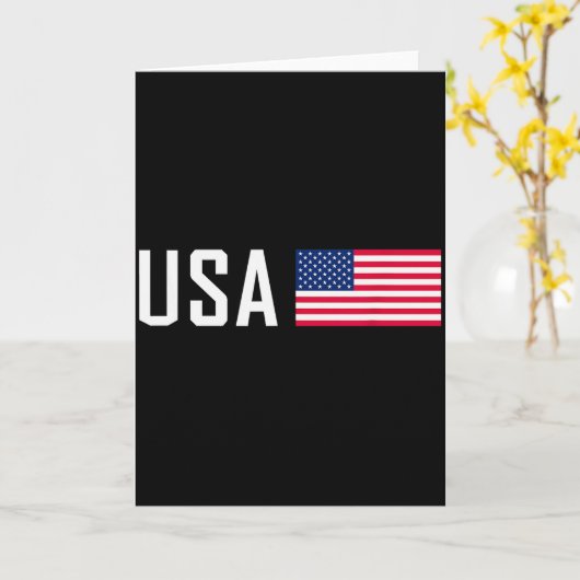 American Flag Cool Patriotic Men Women 4th Of July Kaart (Gele Bloem)