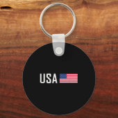 American Flag Cool Patriotic Men Women 4th Of July Sleutelhanger (Voorkant)