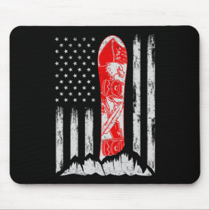 American Flag  Cool Snowboarding Skiing Sno Muismat