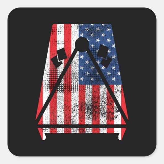 American Flag Cornhole Board USA Patriot Vierkante Sticker (Voorkant)