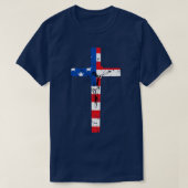 American Flag Cross Tshirt (Design voorkant)