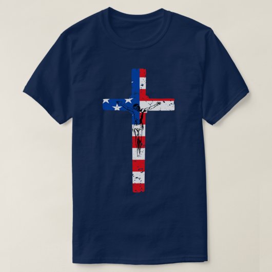 American Flag Cross Tshirt (Design voorkant)